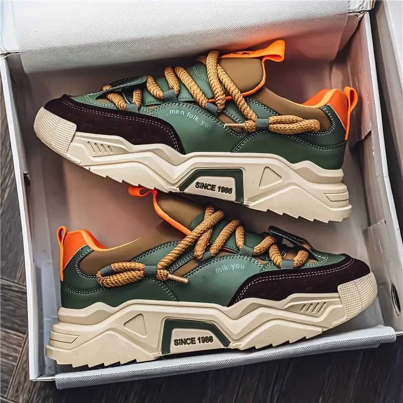 Men's Fashion Skate Sneakers - Breathable, Non-Slip, Lace-Up Casual Shoes for All Seasons