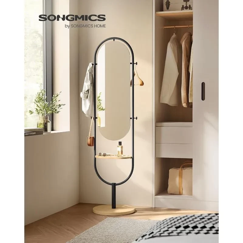 SONGMICS 3-in-1 Full Body Floor Mirror With Adjustable Tilt - Space Saving Modern Design For Home Gym Yoga Practice Bedroom Decor Living Room Full-Length Dressing Mirror, Easter Gifts For Your Love On