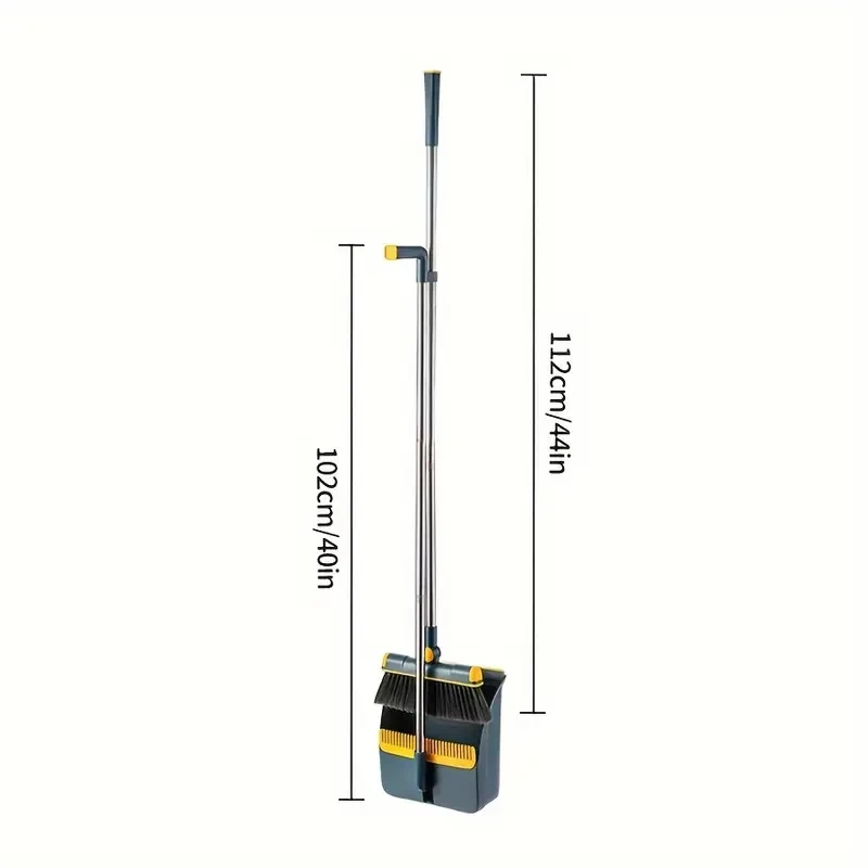 1set, Broom Dustpan Set Combination, Thickened Rotatable Foldable Stainless Steel Rod Strong ，And Durable Soft Hair Sweeping Broom Plastic, Cleaning Supplies for Indoor，broom and dustpan set，local war