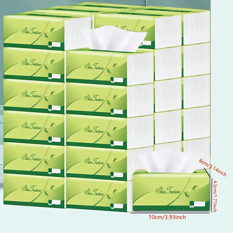 12-Pack Ultra-Soft 4-Ply Facial Tissues - Gentle, Thick, and Absorbent for Sensitive Skin - Dye-Free, Perfect for Home, Office, Hotels, Food Trucks, and On-The-Go Use, About 240 Sheets, Home Essential