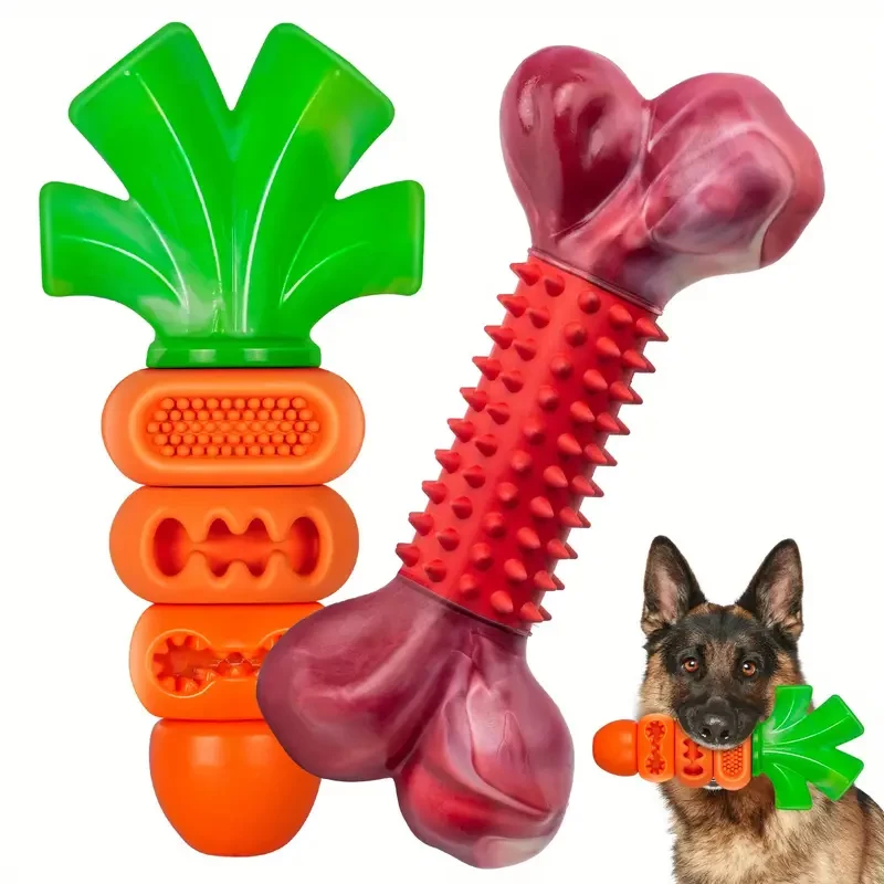 Buy 1 get 1 free, 2pcs Beef and Bacon Flavor Indestructible Dog Toys for Aggressive Chewers Large Medium Breed, Tough Dog Chew Toy, Nylon Interactive Dog Products, Dog Toys to Keep Them Busy, Durable 