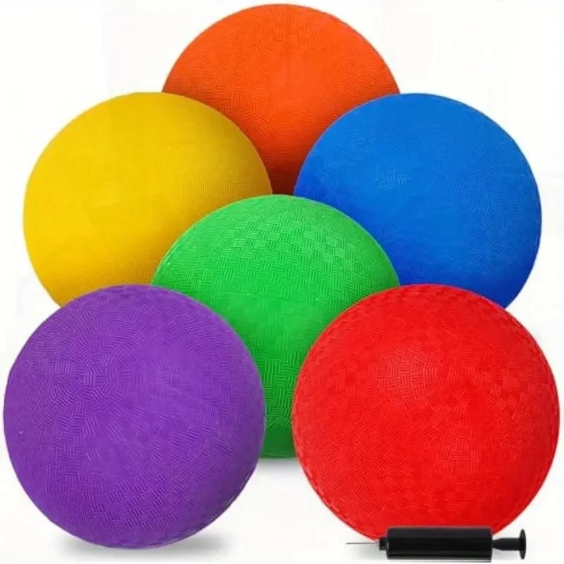 6pcs Playground Balls 8.5 inch Kickballs Soft Dodgeballs Foam Playground Ball Set with 6 Colors