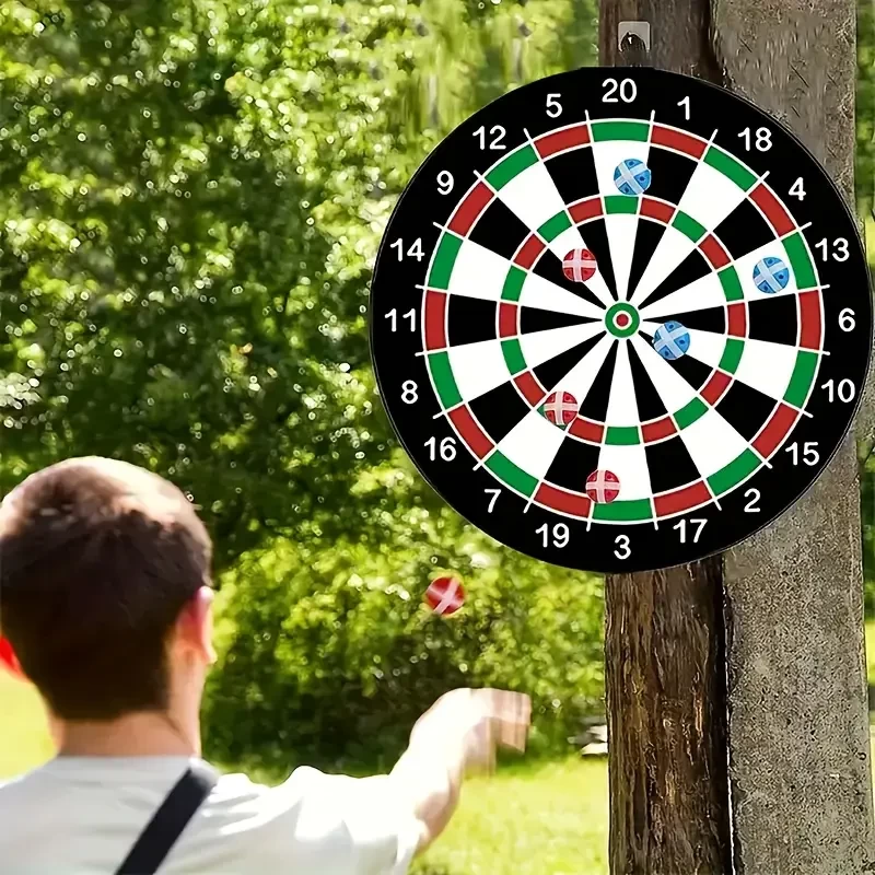 Large Sticky Dart Board Set - Includes 12 Colorful Safe Darts for Indoor/Outdoor Family Fun | Perfect Christmas/Birthday Gift with Portable Foldable Design