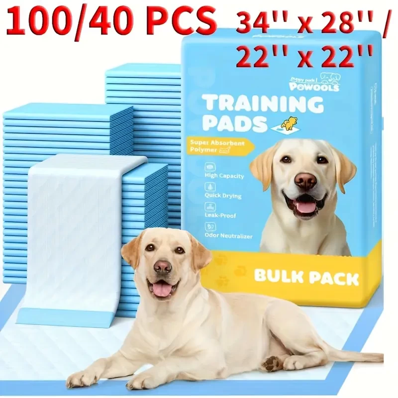 100/40pcs 34" X 28"/22" X 22" Extra Large Super Absorbent Dog Pee Pads - Leak-Proof, Odor-Control, Disposable Pet Piddle Pads For Easy Potty Training And Accidents - Perfect For Dogs, Puppies, Cats, D