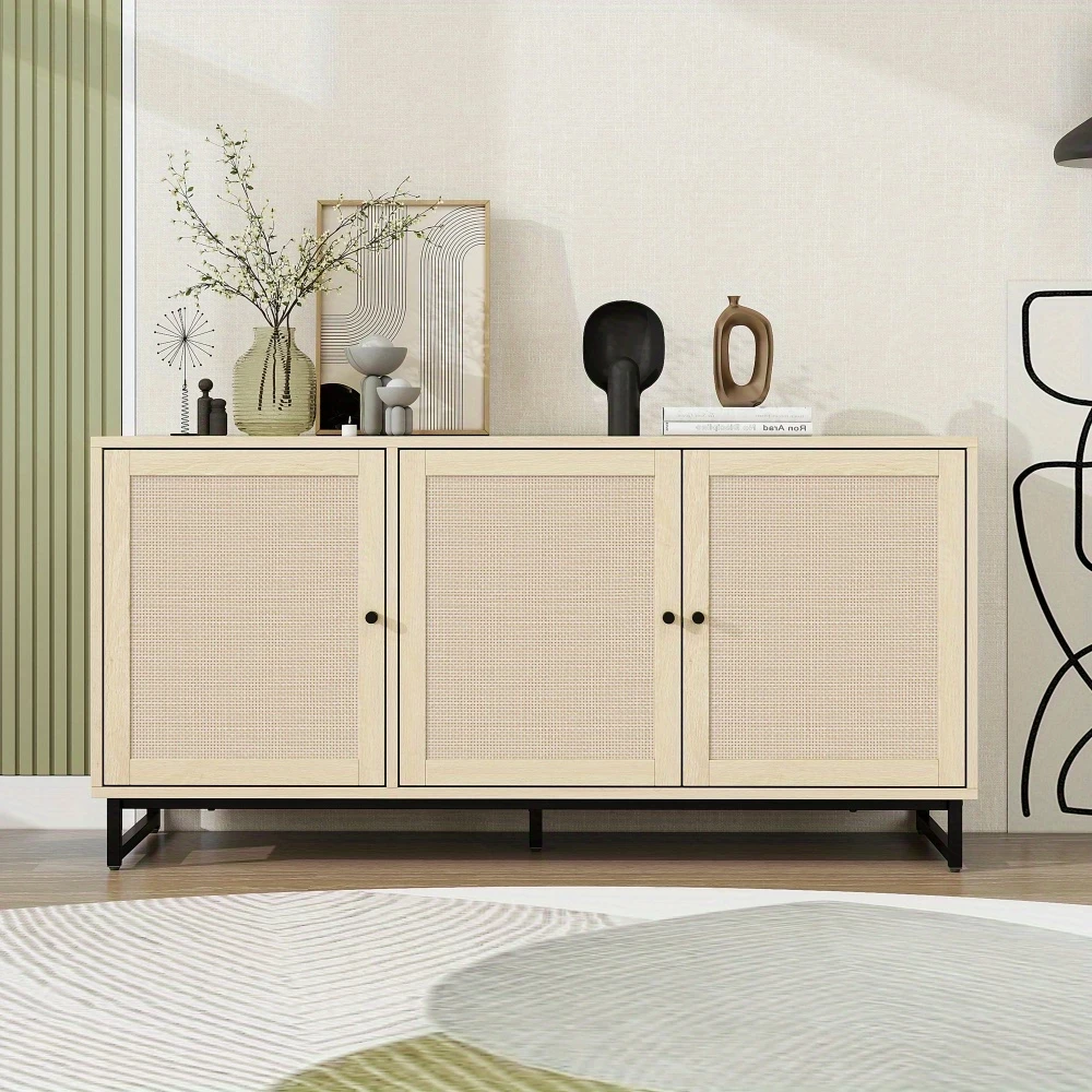 RIDFY 3 Door Cabinet, Sideboard Accent Cabinet, Storage Cabinet for Living Room, Hallway Entryway Kitchen