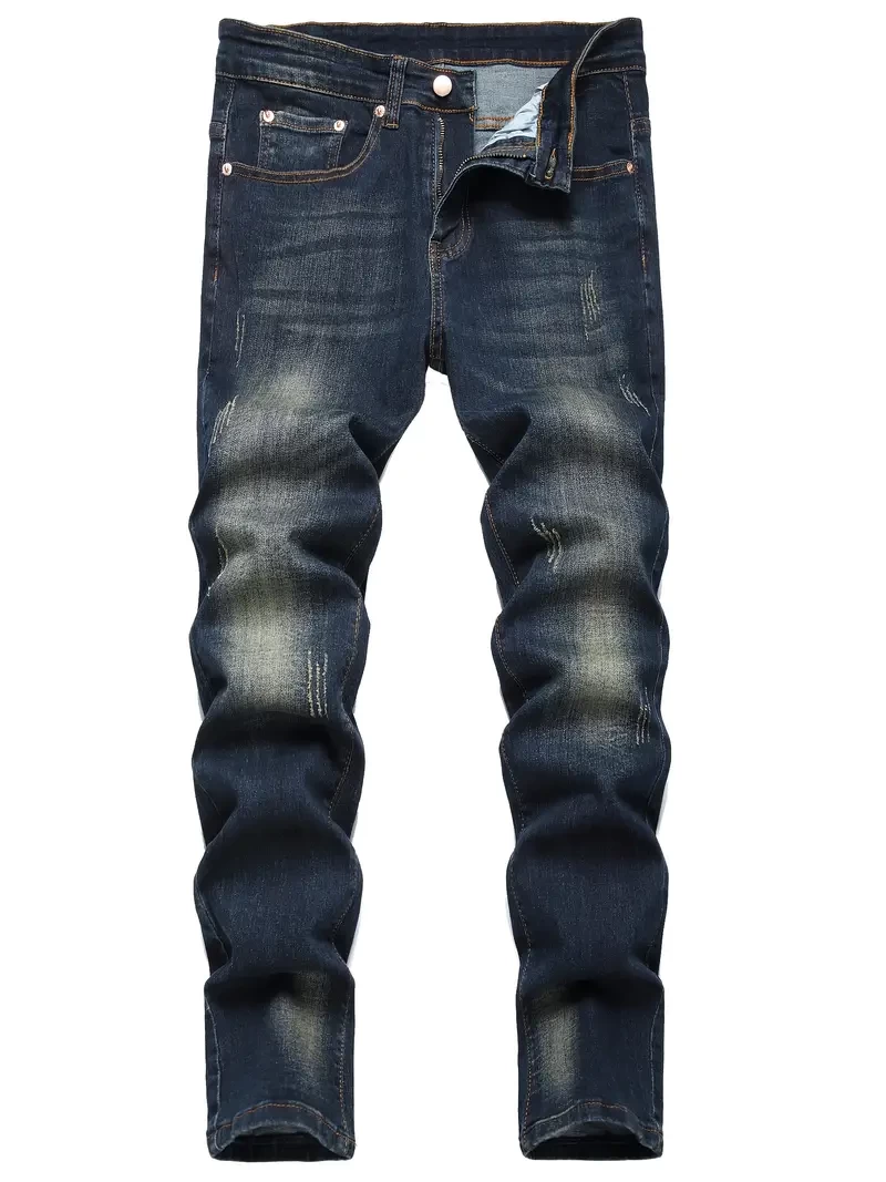 Men's Slim Fit Stretch Jeans Ripped Skinny Jeans for Men, Fashion Distressed Straight Comfort Flex Waist Pants, Pants for Men, Pantalones Para Hombr, Mens Sweatpants