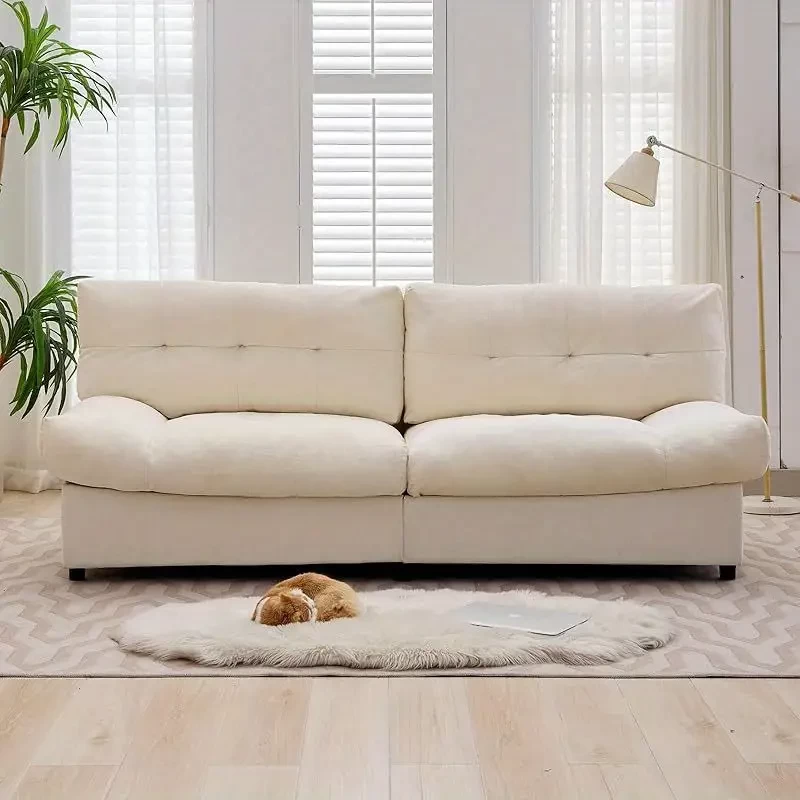 80'' Loveseat Sofa Couch, Chenille Cloud Couch for Small Spaces, Upholstered Love Seat Couches with Deep Seat, Modern Comfy Small 2 Seat Sofas for Living Room, Bedroom, Apartment, Grey