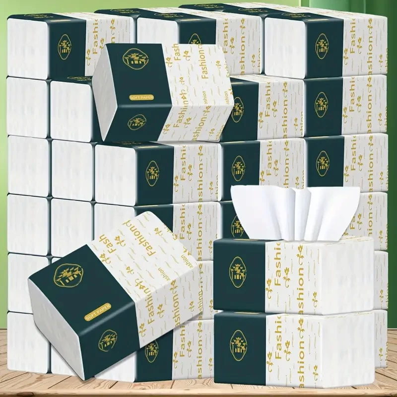 8 Packs Premium 4-Ply Facial Tissues - Soft, 250 Sheets per Pack, Thickened Paper for Hotels, Food Trucks & Offices - Dye-Free, Luxury Gift Box Design, Luxury Gift Boxes | Elegant Gift Box | Dye Free 