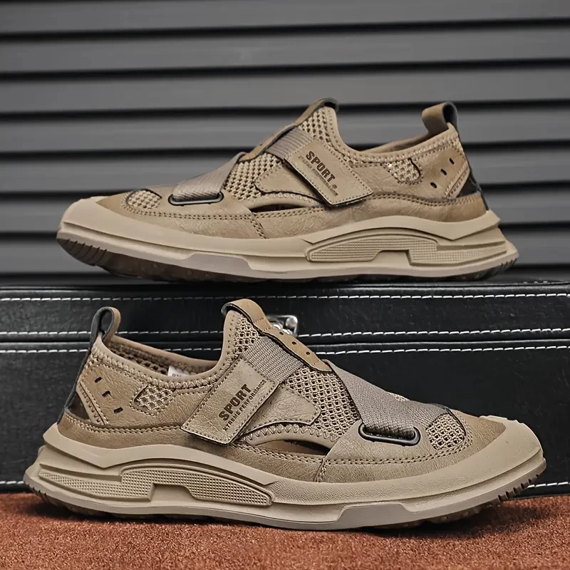 2025 Summer Men'S Breathable Fashion Sneakers - Stylish Slip-On with Buckle Closure, Round Toe, PVC Sole, Ideal for Casual, Sports, and Outdoor Activities, Casual Footwear | Minimalist Design | Slipon