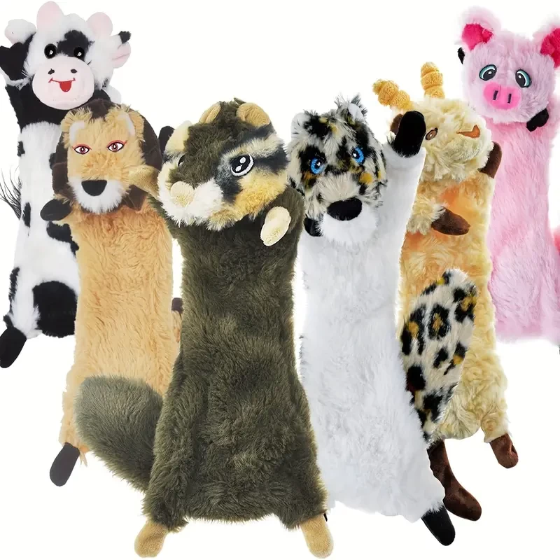 SHARLOVY Dog Squeaky Toys No Stuffing 3/6 Pack Dog Toys Crinkle Dog Toys For Small Dogs Durable Dog Chew Toys Plush Cute Animals Natural Puppy Toys For Teething Pet Toys Squeak, Without Battery