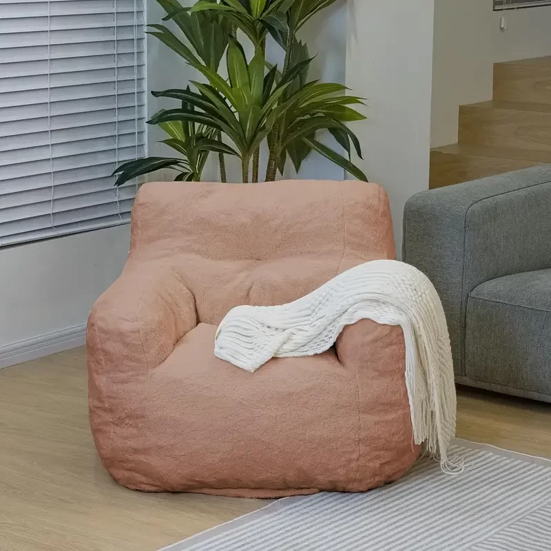 Living Room Bean Bag Chair, Tufted Bean Bag Sofa with Filler, Lazy Comfy Cozy BeanBag Couch with Memory Foam for Living Room, Bedroom, Apartment