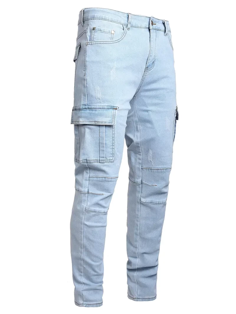 Men'S Slim Fit Jeans Stretch Ripped Skinny Jeans For Men, Fashion Straight Leg Comfort Flex Waist Casual Pants, Pants For Men, Pantalones Para Hombr, Mens Sweatpants